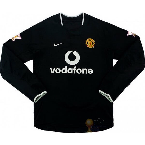 Calcio Maglie Away Manica lunga Manchester United Retro 2003 2005 Nero