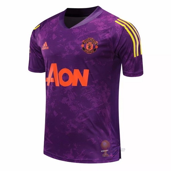 Calcio Maglie Entrenamiento Manchester United 2020 2021 Purpureo