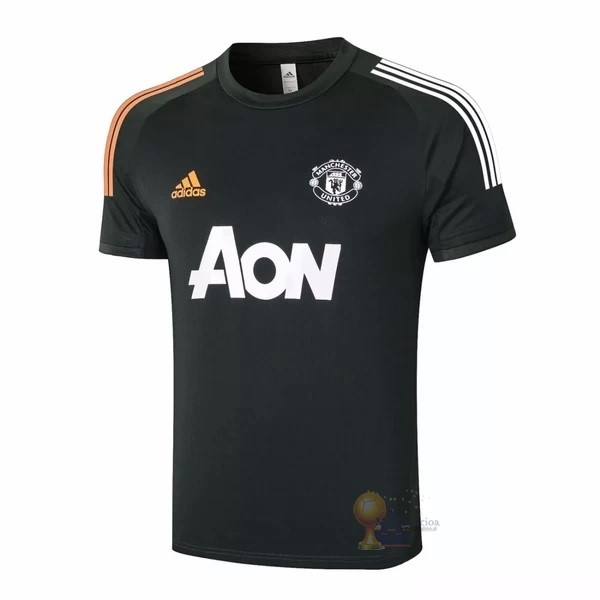 Calcio Maglie Formazione Manchester United 2020 2021 Nero Bianco