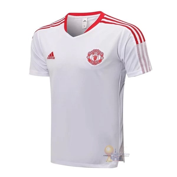 Calcio Maglie Formazione Manchester United 2021 2022 Bianco Rosso