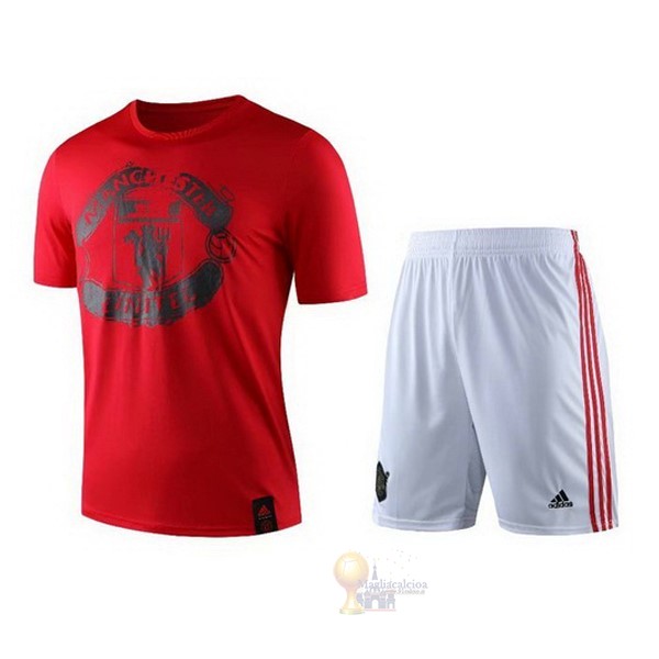 Calcio Maglie Formazione Set Completo Manchester United 2019 2020 Rosso Bianco