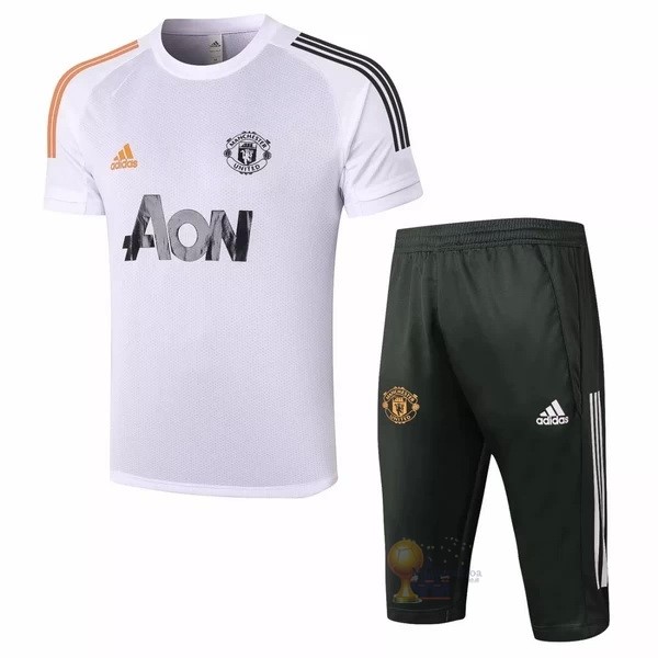 Calcio Maglie Formazione Set Completo Manchester United 2020 2021 Bianco Nero