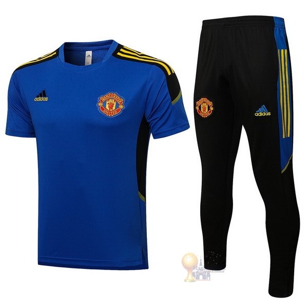 Calcio Maglie Formazione Set Completo Manchester United 2021 2022 Blu Nero