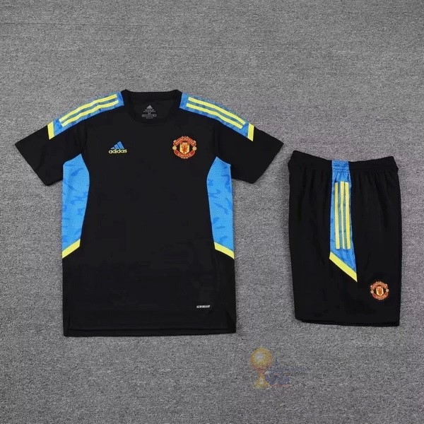 Calcio Maglie Formazione Set Completo Manchester United 2021 2022 Nero Blu