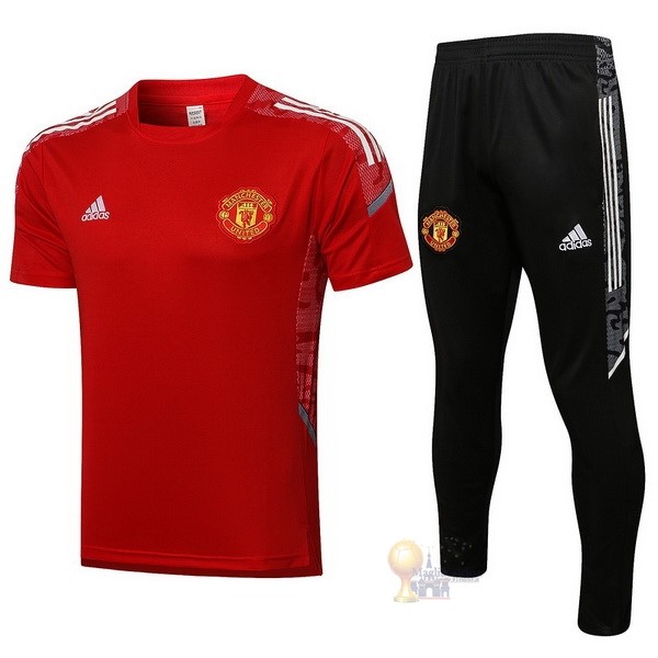 Calcio Maglie Formazione Set Completo Manchester United 2021 2022 Rosso II Nero