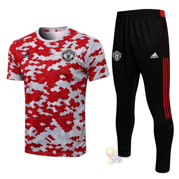 Calcio Maglie Formazione Set Completo Manchester United 2021 2022 Rosso I Nero