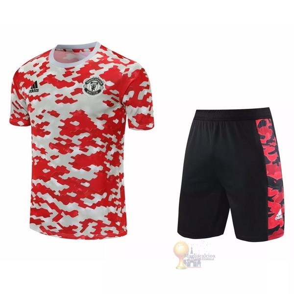 Calcio Maglie Formazione Set Completo Manchester United 2021 2022 Rosso Nero