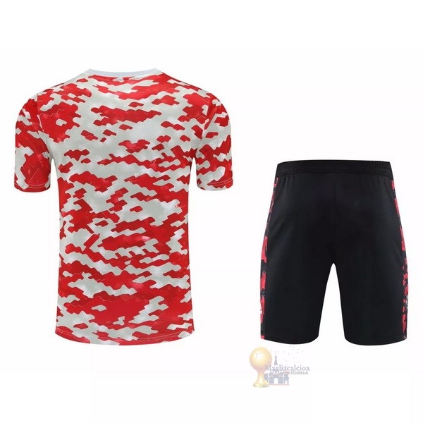 Calcio Maglie Formazione Set Completo Manchester United 2021 2022 Rosso Nero