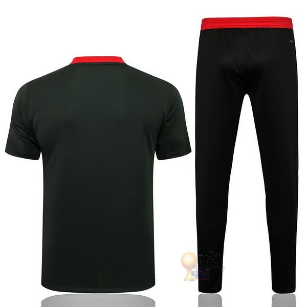 Calcio Maglie Formazione Set Completo Manchester United 2022 2023 Nero Rosso