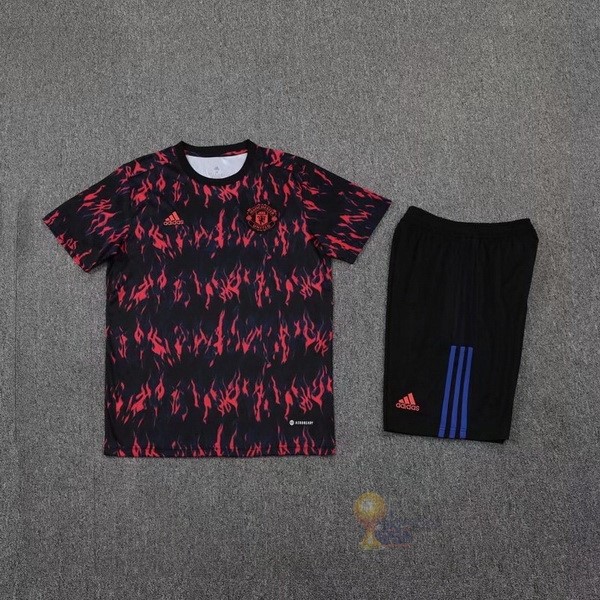 Calcio Maglie Formazione Set Completo Manchester United 2022 2023 Rosso I Nero