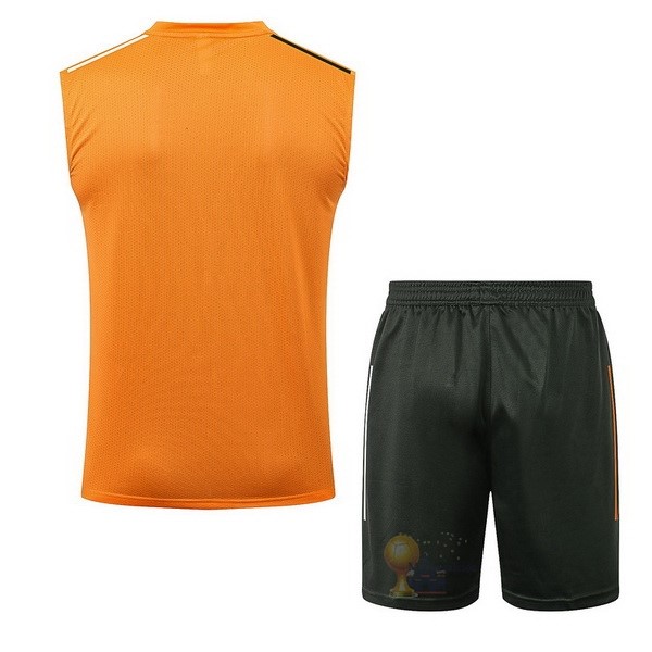 Calcio Maglie Formazione Sin Mangas Set Completo Manchester United 2021 2022 Arancione Nero
