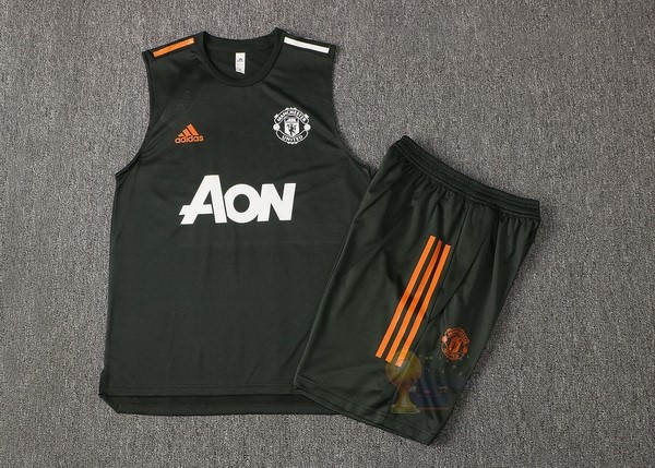 Calcio Maglie Formazione Sin Mangas Set Completo Manchester United 2021 2022 Nero
