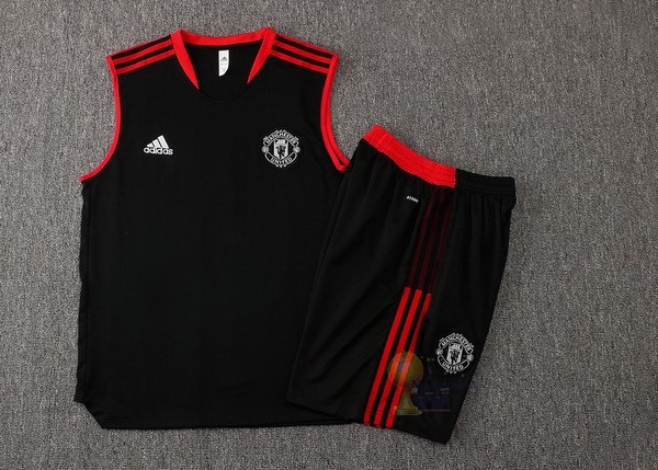 Calcio Maglie Formazione Sin Mangas Set Completo Manchester United 2021 2022 Nero