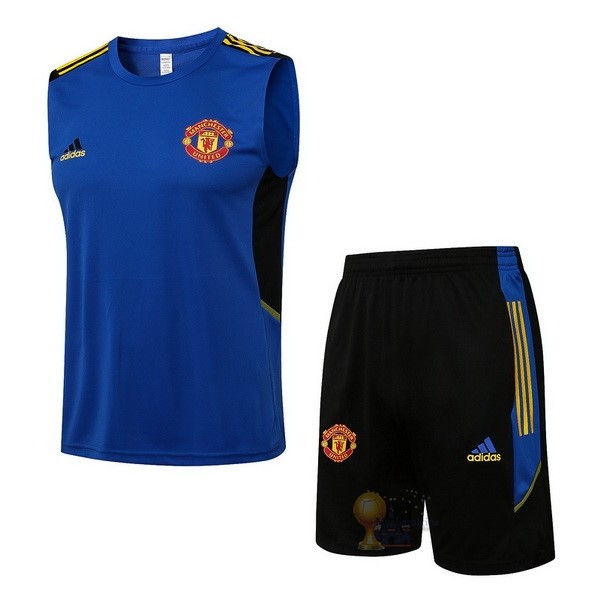 Calcio Maglie Formazione Sin Mangas Set Completo Manchester United 2022 2023 Blu Nero