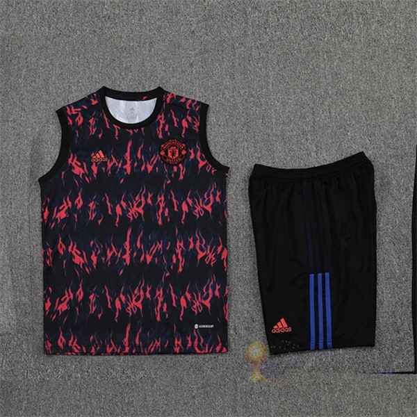 Calcio Maglie Formazione Sin Mangas Set Completo Manchester United 2022 2023 Rosso I Nero