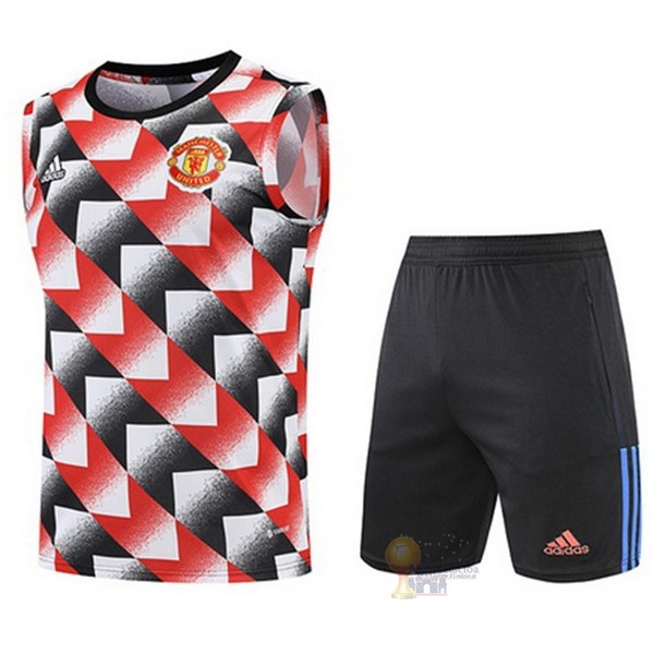 Calcio Maglie Formazione Sin Mangas Set Completo Manchester United 2022 2023 Rosso Nero