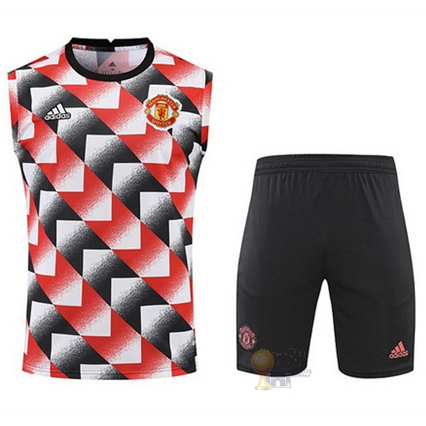 Calcio Maglie Formazione Sin Mangas Set Completo Manchester United 2022 2023 Rosso Nero