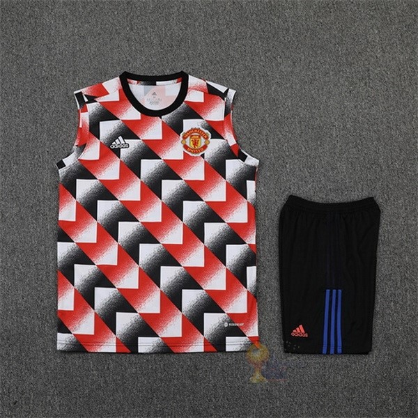 Calcio Maglie Formazione Sin Mangas Set Completo Manchester United 2022 2023 Rosso Nero