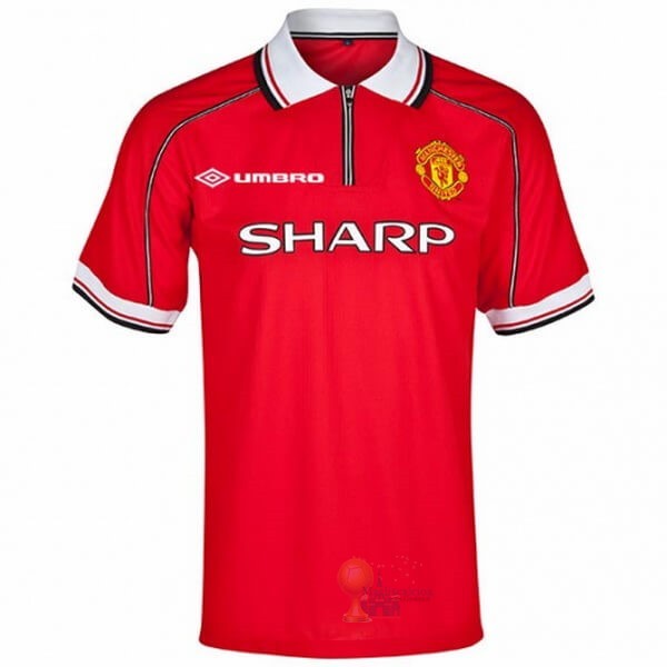 Calcio Maglie Home Maglia Manchester United Retro 1998 1999 Rosso