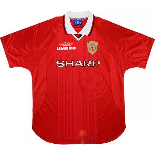Calcio Maglie Home Maglia Manchester United Retro 1999 2000 Rosso