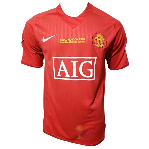 Calcio Maglie Home Maglia Manchester United Retro 2007 2008 Rosso
