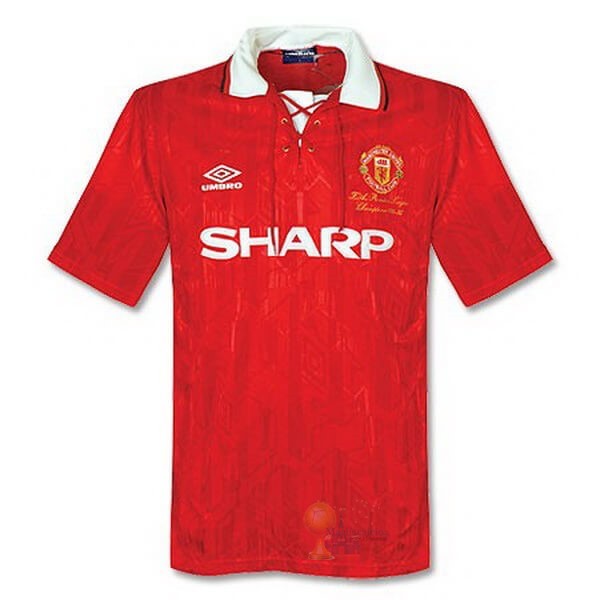 Calcio Maglie Home Maglia Manchester United Retro 92 93 Rosso