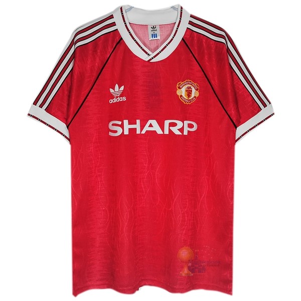Calcio Maglie Home Maglia Manchester United Stile rétro 1991 1992 Rosso