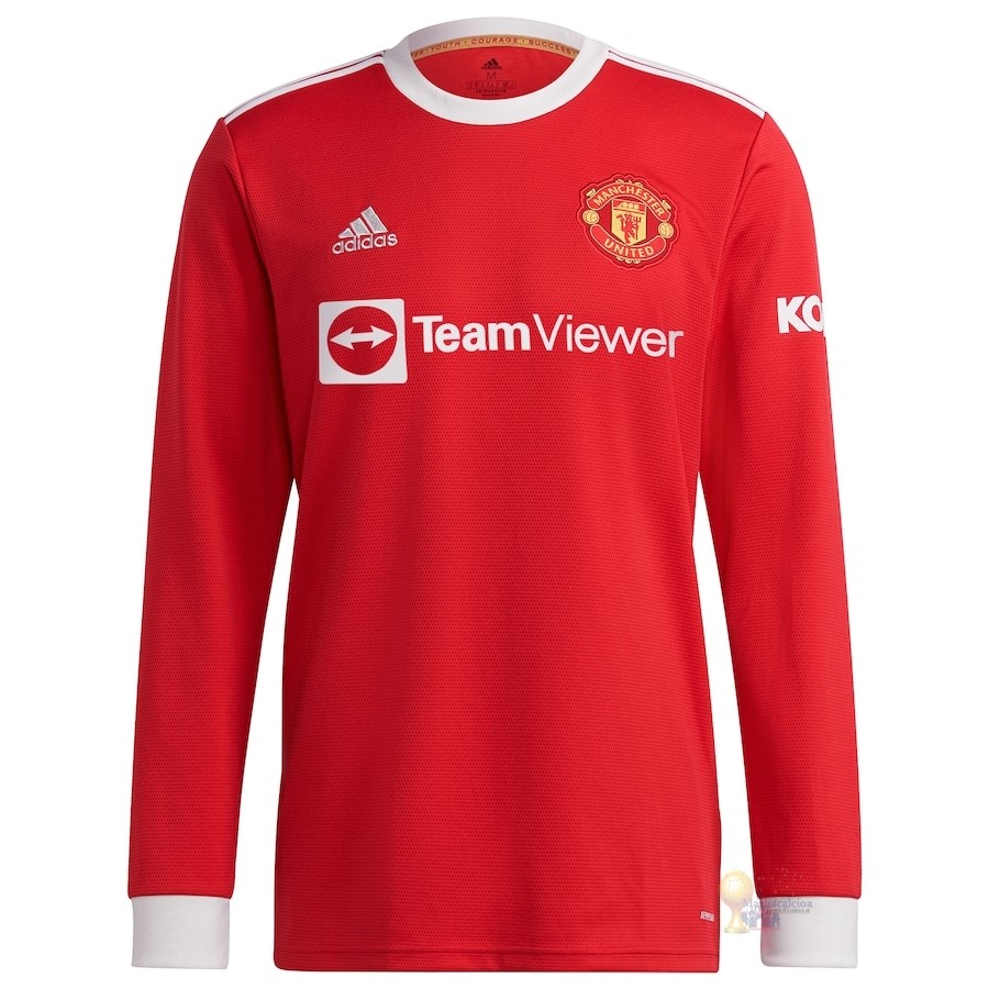 Calcio Maglie Home Manica lunga Manchester United 2021 2022 Rosso