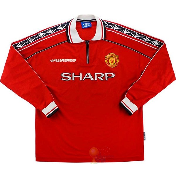 Calcio Maglie Home Manica lunga Manchester United Retro 1998 1999 Rosso