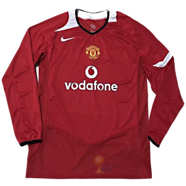 Calcio Maglie Home Manica lunga Manchester United Retro 2005 2006 Rosso