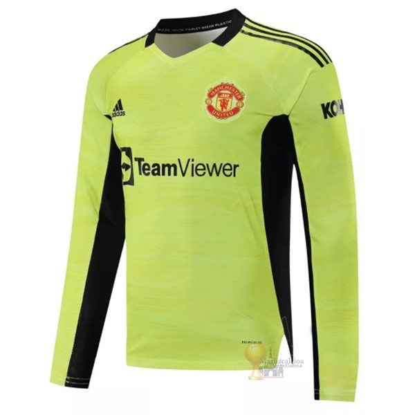 Calcio Maglie Home Manica lunga Portiere Manchester United 2021 2022 Verde