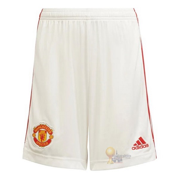 Calcio Maglie Home Pantaloni Manchester United 2021 2022 Bianco
