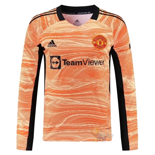 Calcio Maglie Maglia Manica lunga Portiere Manchester United 2021 2022 Arancione