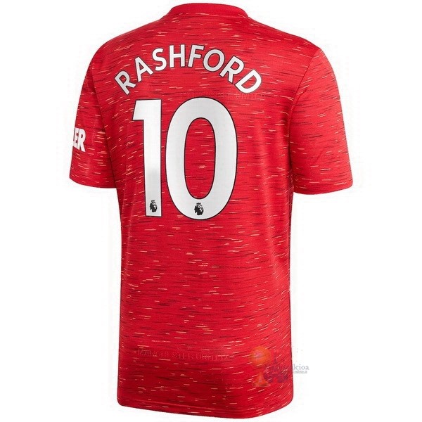 Calcio Maglie NO.10 Rashford Home Maglia Manchester United 2020 2021 Rosso