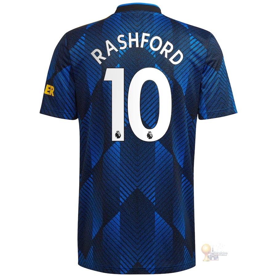 Calcio Maglie NO.10 Rashford Terza Maglia Manchester United 2021 2022 Blu