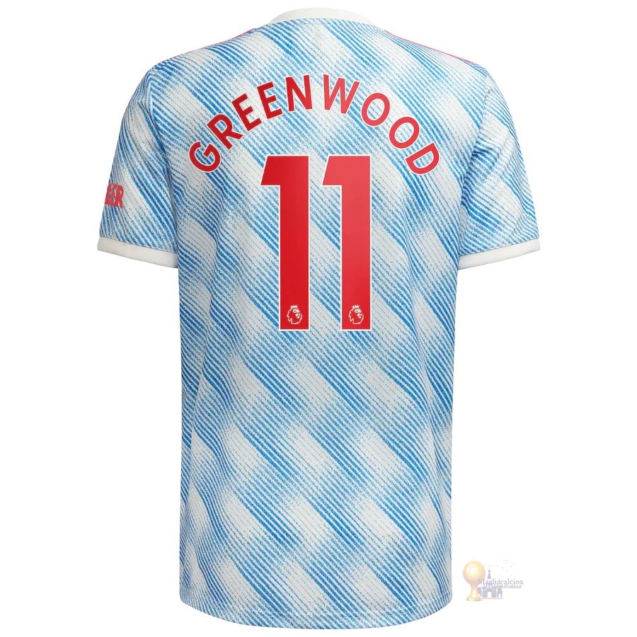Calcio Maglie NO.11 Greenwood Away Maglia Manchester United 2021 2022 Blu