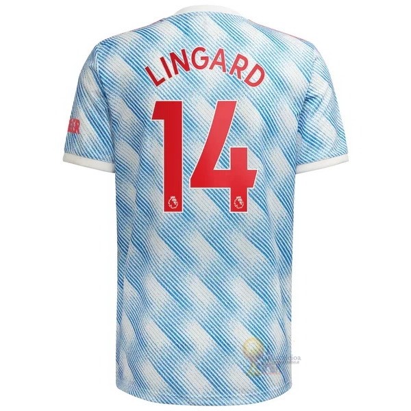 Calcio Maglie NO.14 Lingard Away Maglia Manchester United 2021 2022 Blu