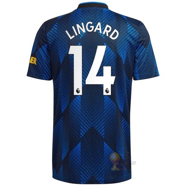 Calcio Maglie NO.14 Lingard Terza Maglia Manchester United 2021 2022 Blu