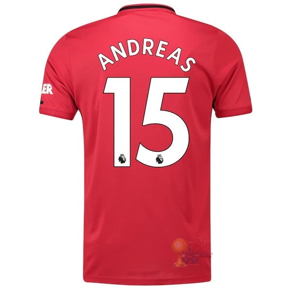 Calcio Maglie NO.15 Andreas Home Maglia Manchester United 2019 2020 Rosso