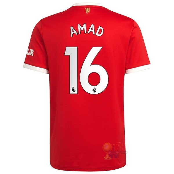 Calcio Maglie NO.16 Amad Home Maglia Manchester United 2021 2022 Rosso