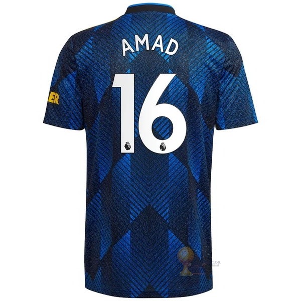 Calcio Maglie NO.16 Amad Terza Maglia Manchester United 2021 2022 Blu