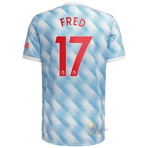 Calcio Maglie NO.17 Fred Away Maglia Manchester United 2021 2022 Blu