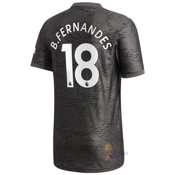 Calcio Maglie NO.18 B. Fernandes Away Maglia Manchester United 2020 2021 Nero