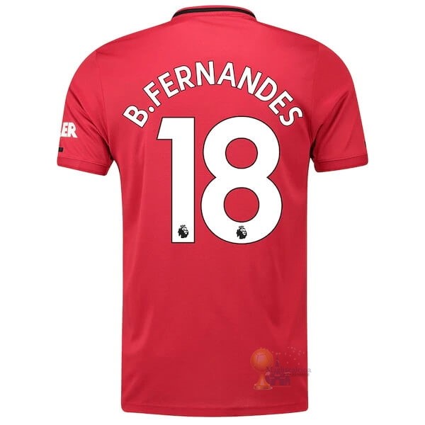 Calcio Maglie NO.18 B. Fernandes Home Maglia Manchester United 2019 2020 Rosso