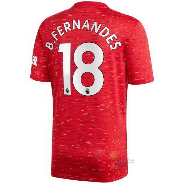 Calcio Maglie NO.18 B. Fernandes Home Maglia Manchester United 2020 2021 Rosso
