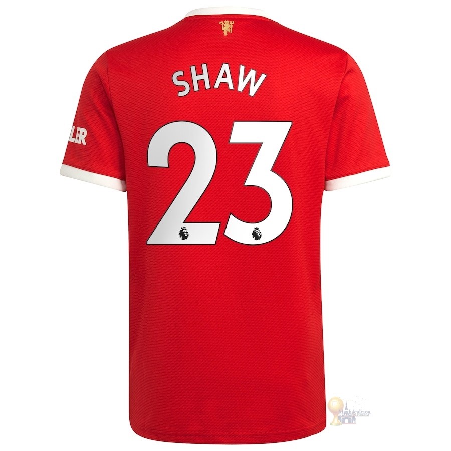 Calcio Maglie NO.23 Shaw Home Maglia Manchester United 2021 2022 Rosso