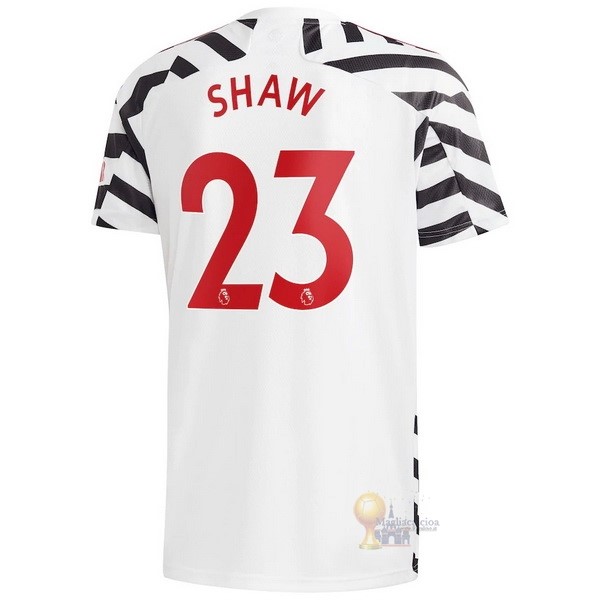Calcio Maglie NO.23 Shaw Terza Maglia Manchester United 2020 2021 Bianco