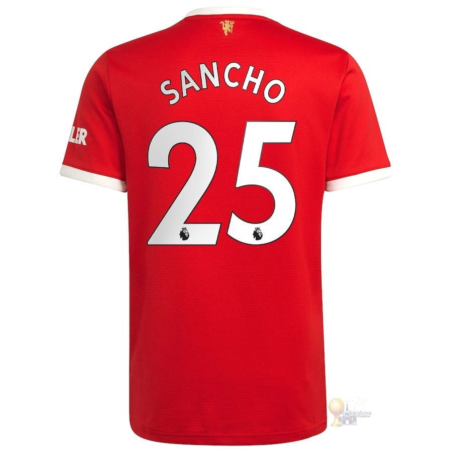 Calcio Maglie NO.25 Sancho Home Maglia Manchester United 2021 2022 Rosso