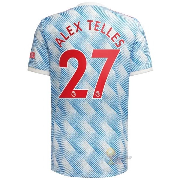 Calcio Maglie NO.27 Alex Telles Away Maglia Manchester United 2021 2022 Blu