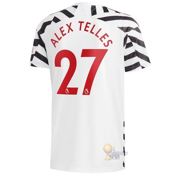 Calcio Maglie NO.27 Alex Telles Terza Maglia Manchester United 2020 2021 Bianco